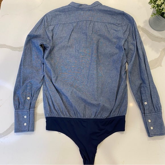J.Crew Denim Long Sleeve button down body suit - Picture 7 of 7